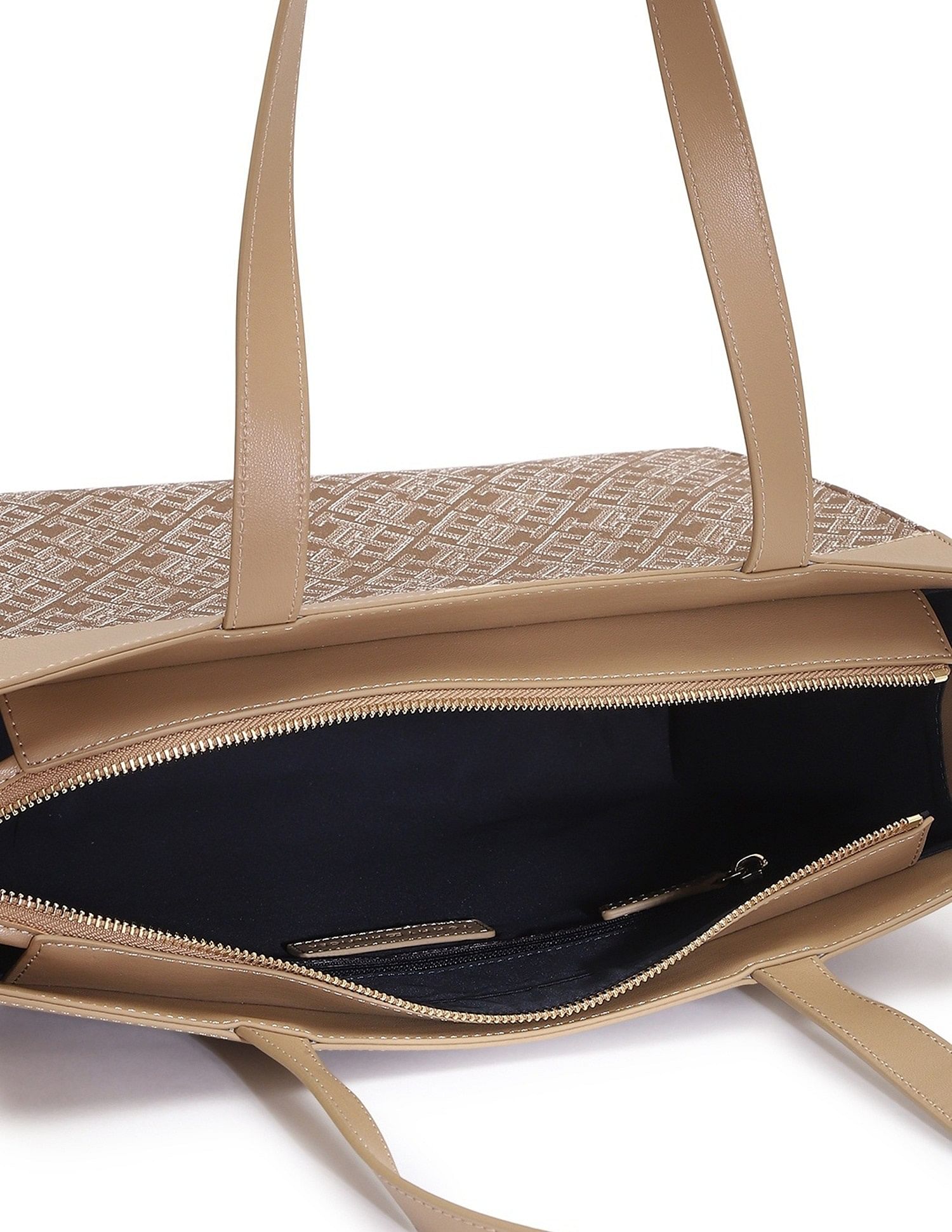 Tommy Hilfiger Logo Khaki Polyester Tote Bag