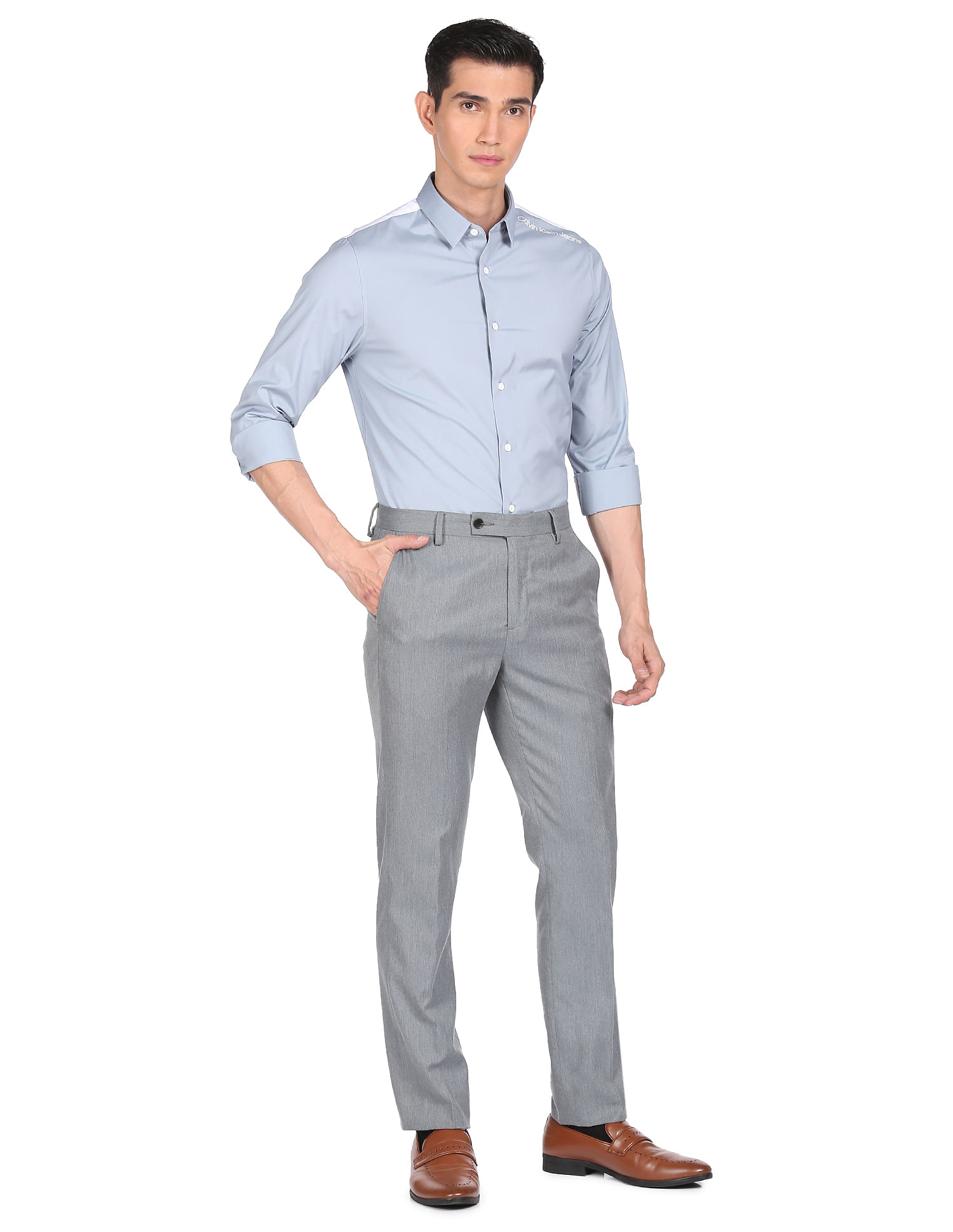 Grey Pants with Blue Shirt Outfits For Men 563 ideas  outfits   Lookastic