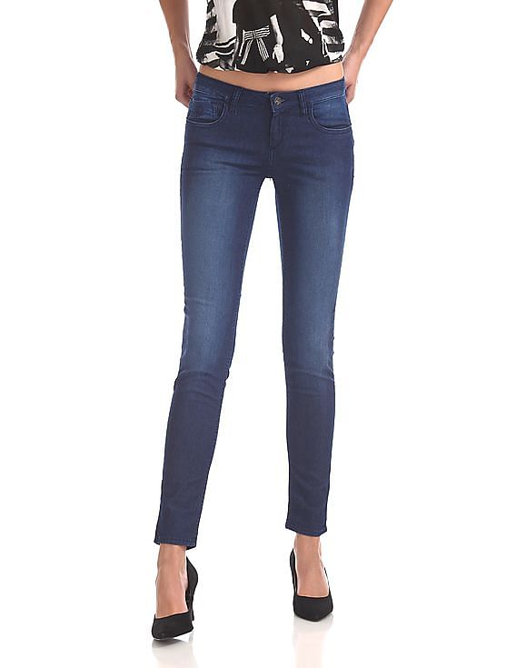 Flying Machine Women Twiggy Super Skinny Fit Washed Jeans
