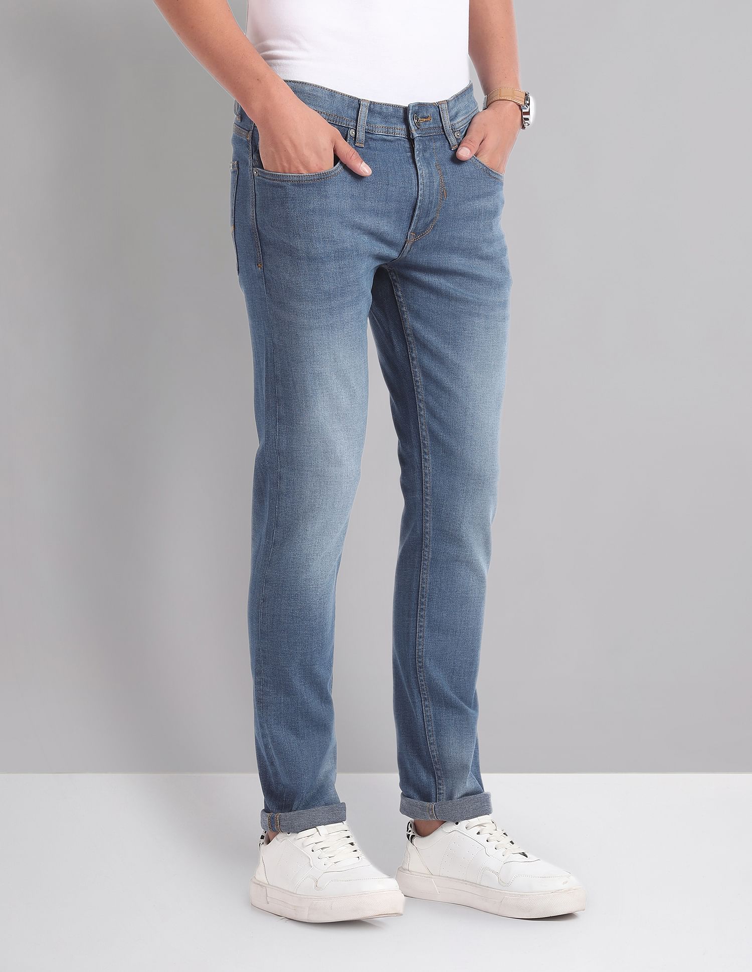 AD by Arvind Stone Wash Skinny Jeans