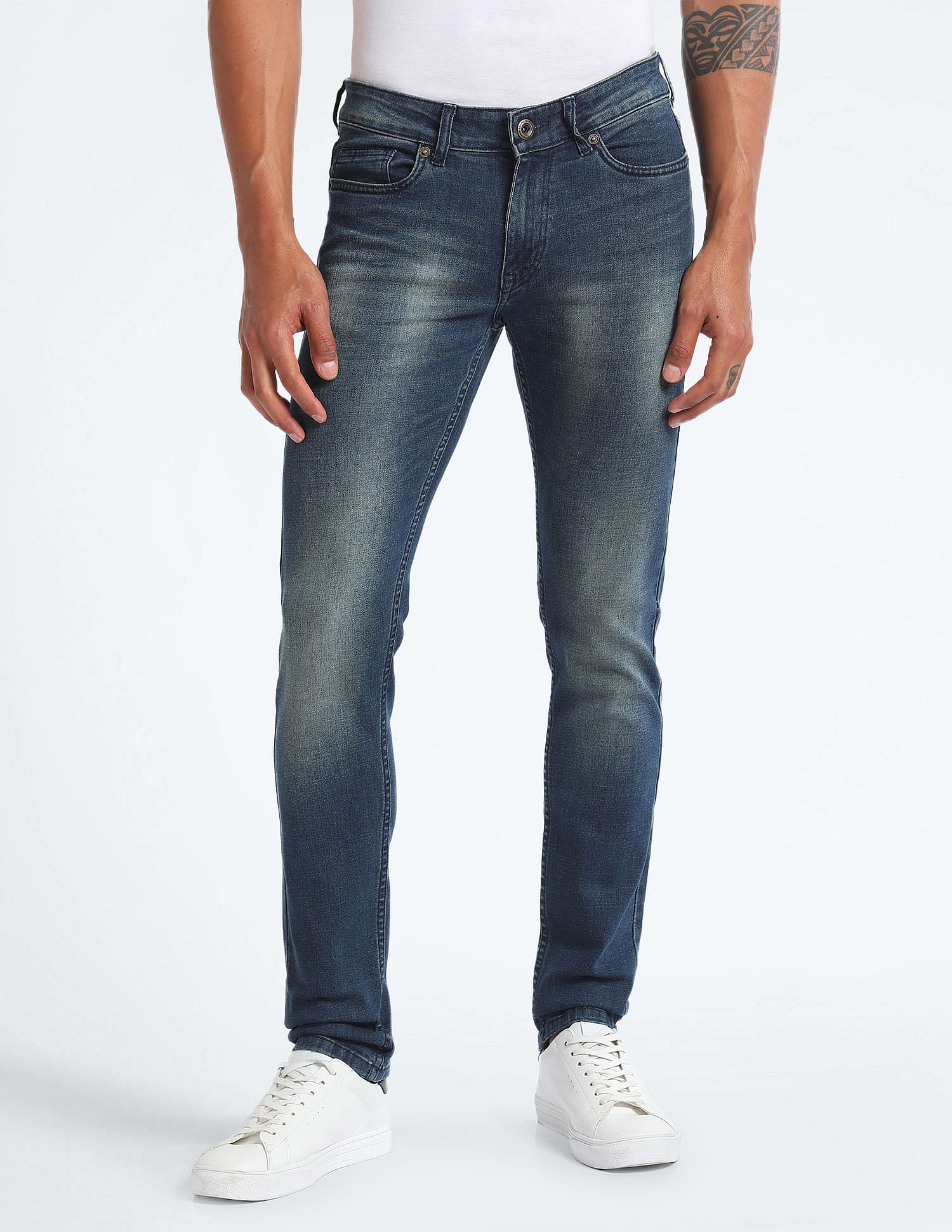 Flying Machine Stone Wash Jackson Skinny Fit Jeans