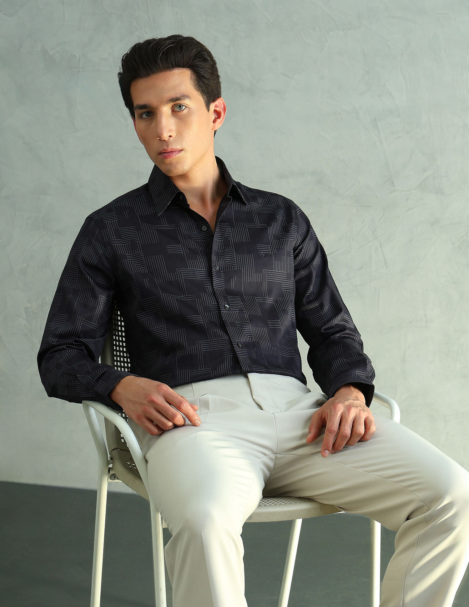 Arrow Newyork Slim Fit Smart Printed Shirt