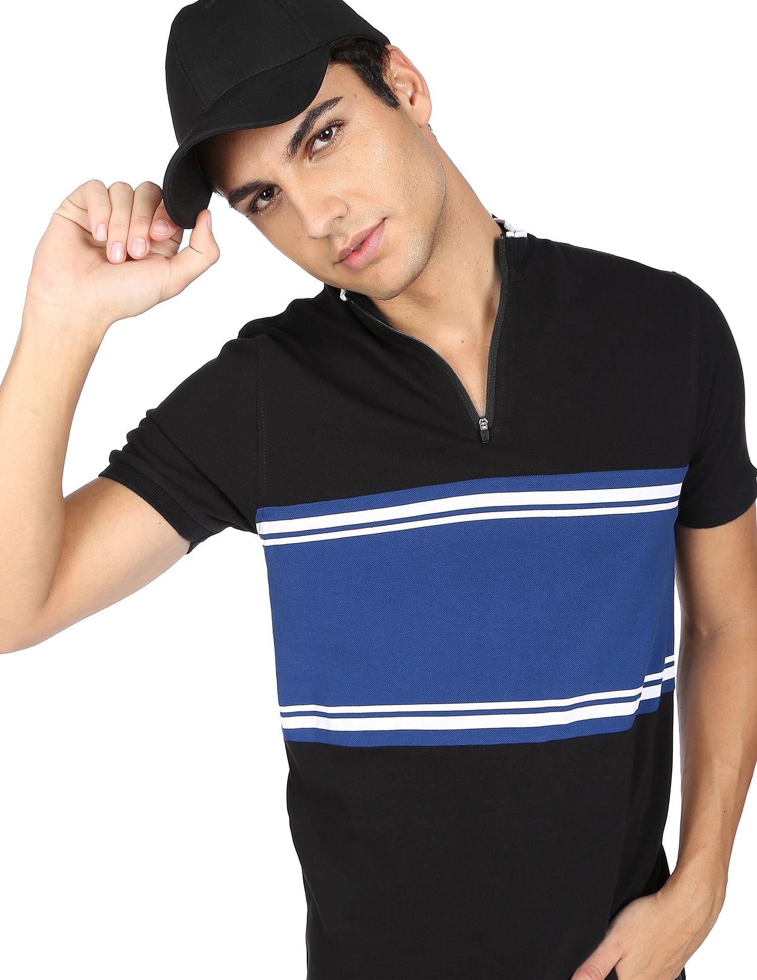 Mock collar polo outlet shirt