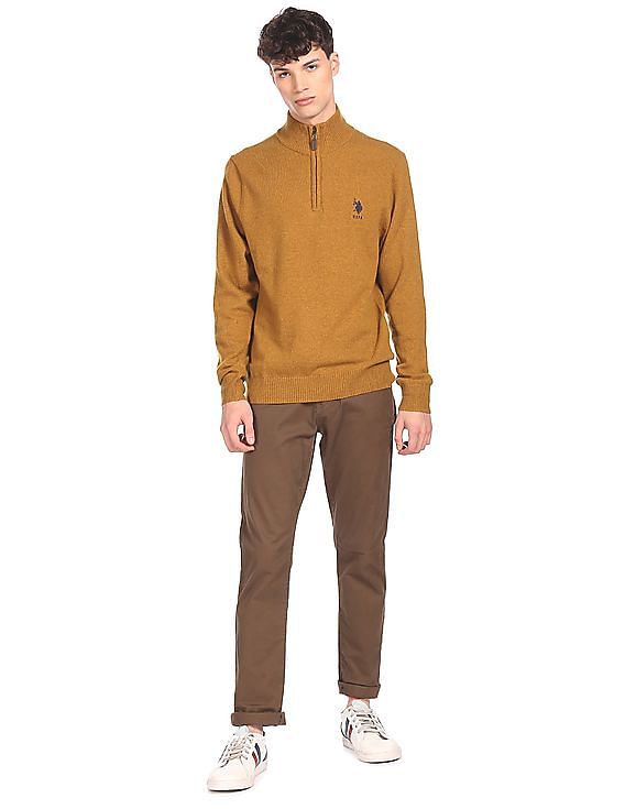 U.S. Polo Assn. High Neck Solid Sweater