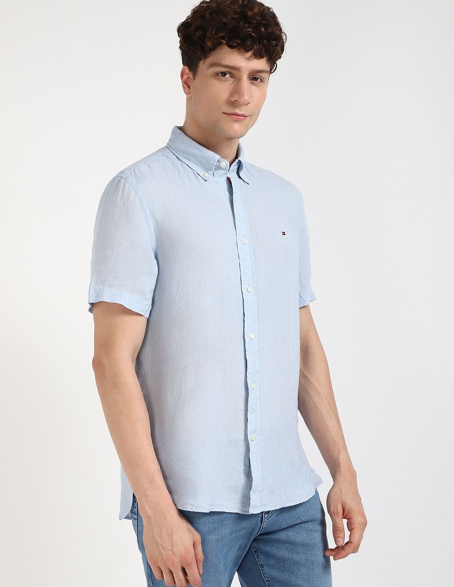 Tommy Hilfiger Solid Regular-Fit Linen Shirt