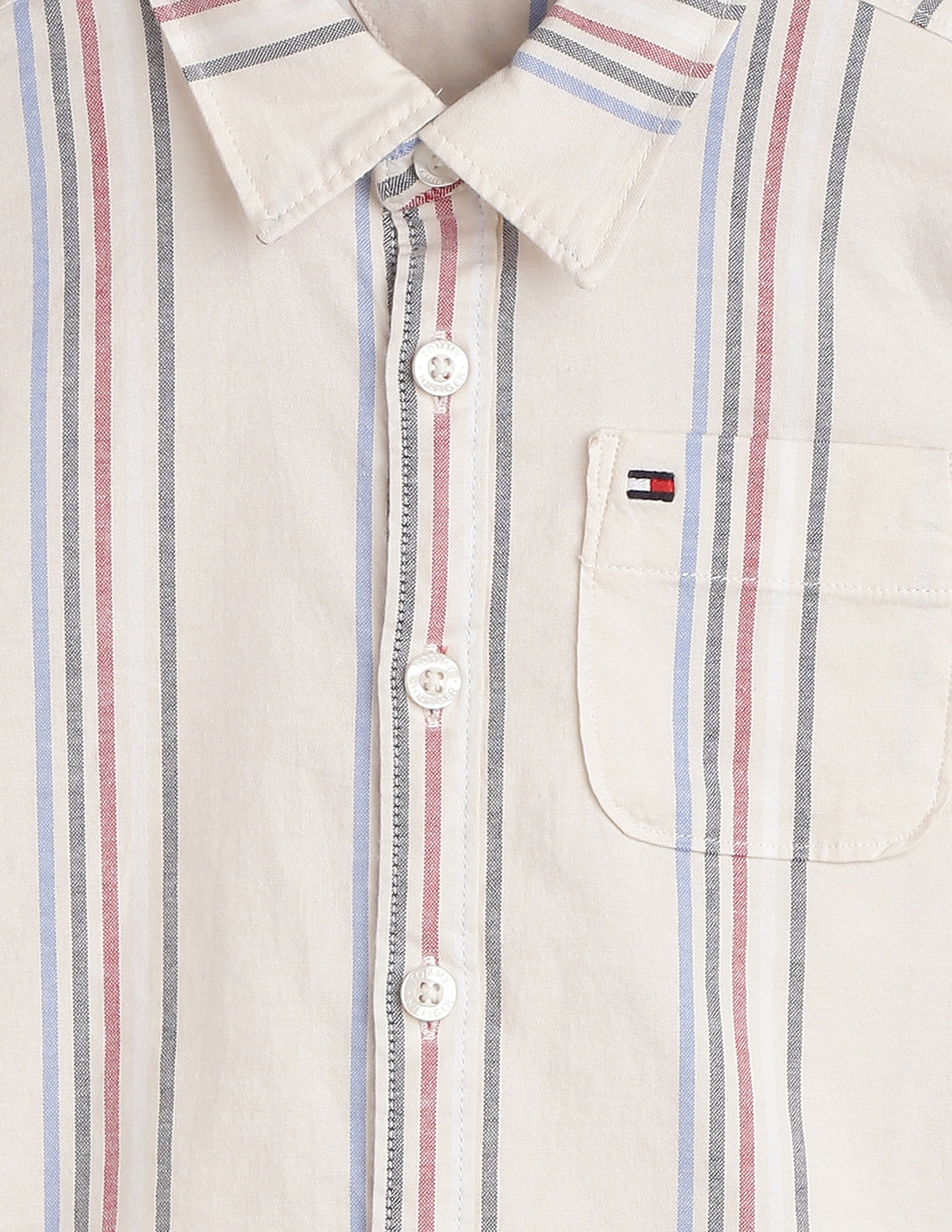 Tommy Hilfiger Kids Boys Oxford Vertical Striped Shirt