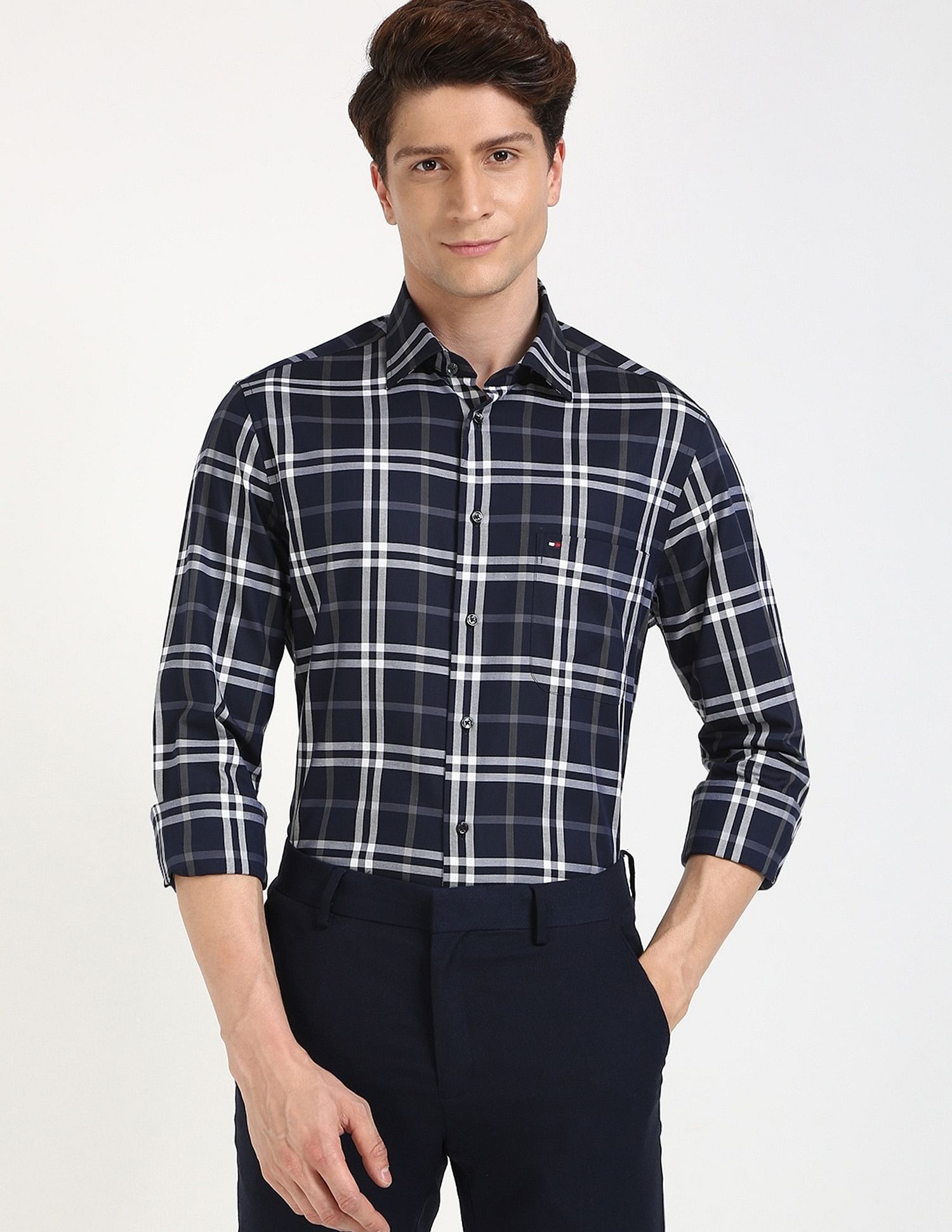 Tommy Hilfiger Checks Regular-Fit Cotton Shirt