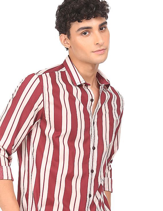 Buy Flying Machine Pure Cotton Striped Shirt - NNNOW.com