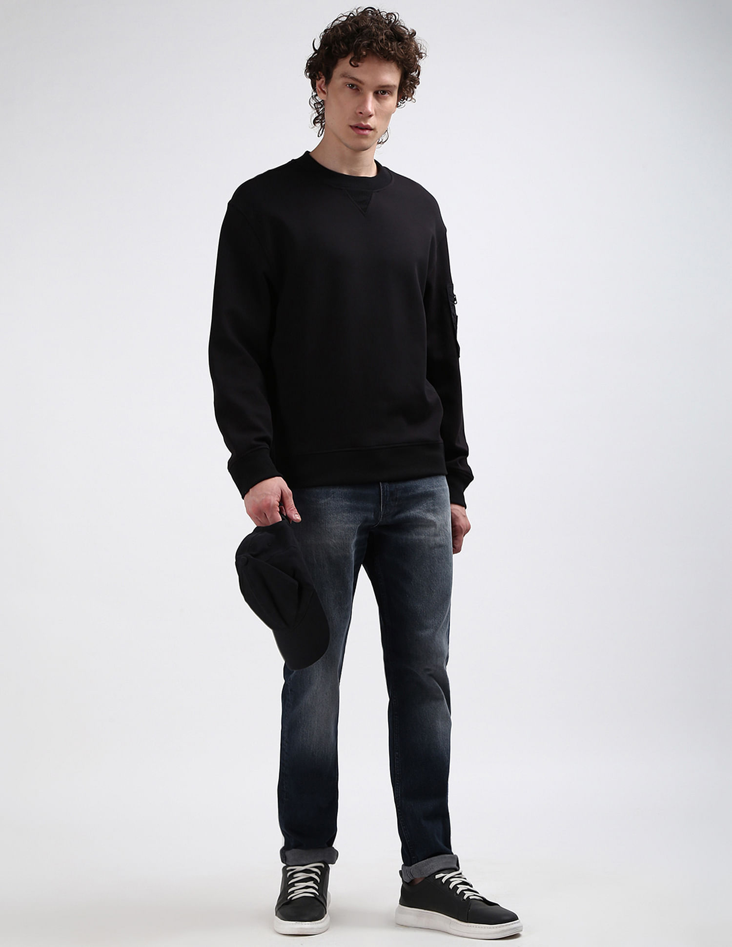 Calvin Klein Ripstop Panel Crew Neck Sweatshirt