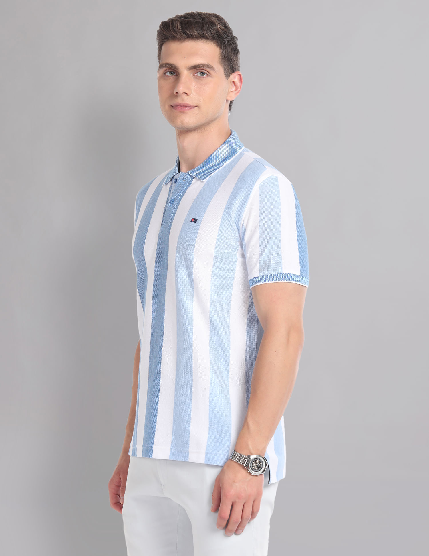 AD by Arvind Vertical Stripe Real Deal Polo Shirt