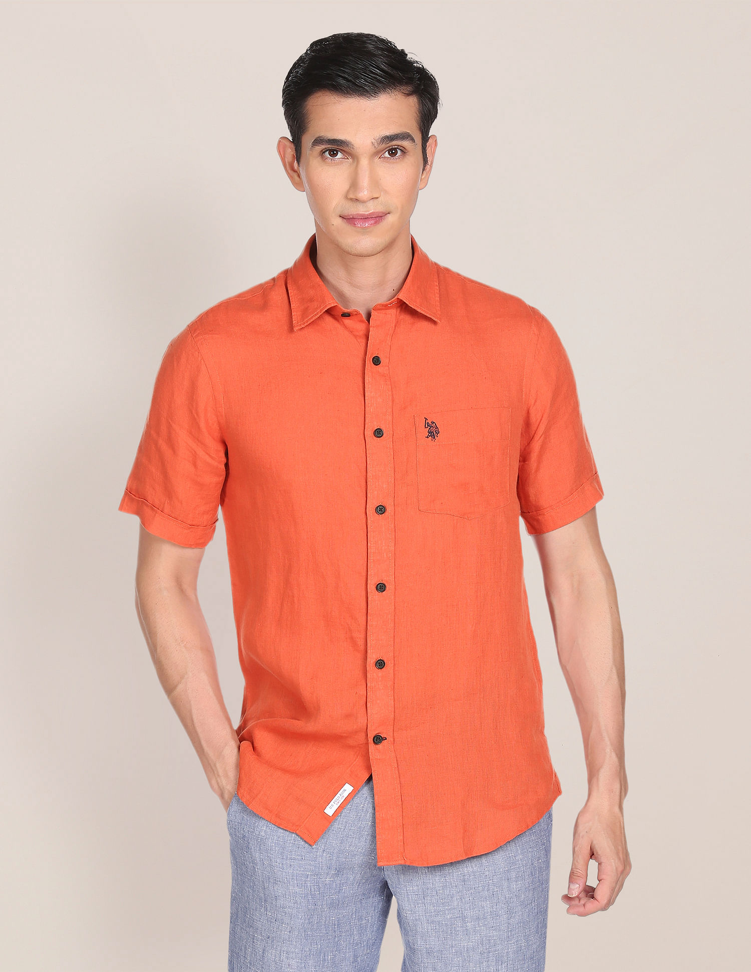U.S. Polo Assn. Short Sleeve Pure Linen Shirt