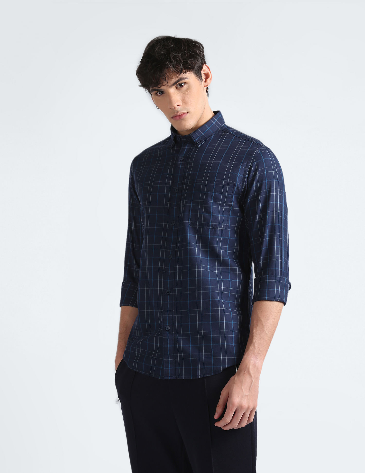 Flying Machine Tartan Check Twill Shirt