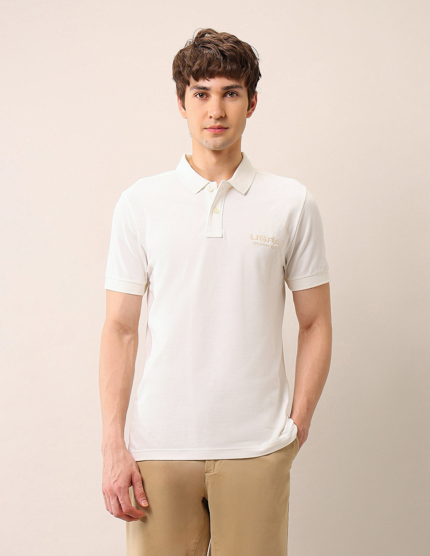 U.S. Polo Assn. Denim Co. Brand Embroidered Muscle Fit Polo Shirt