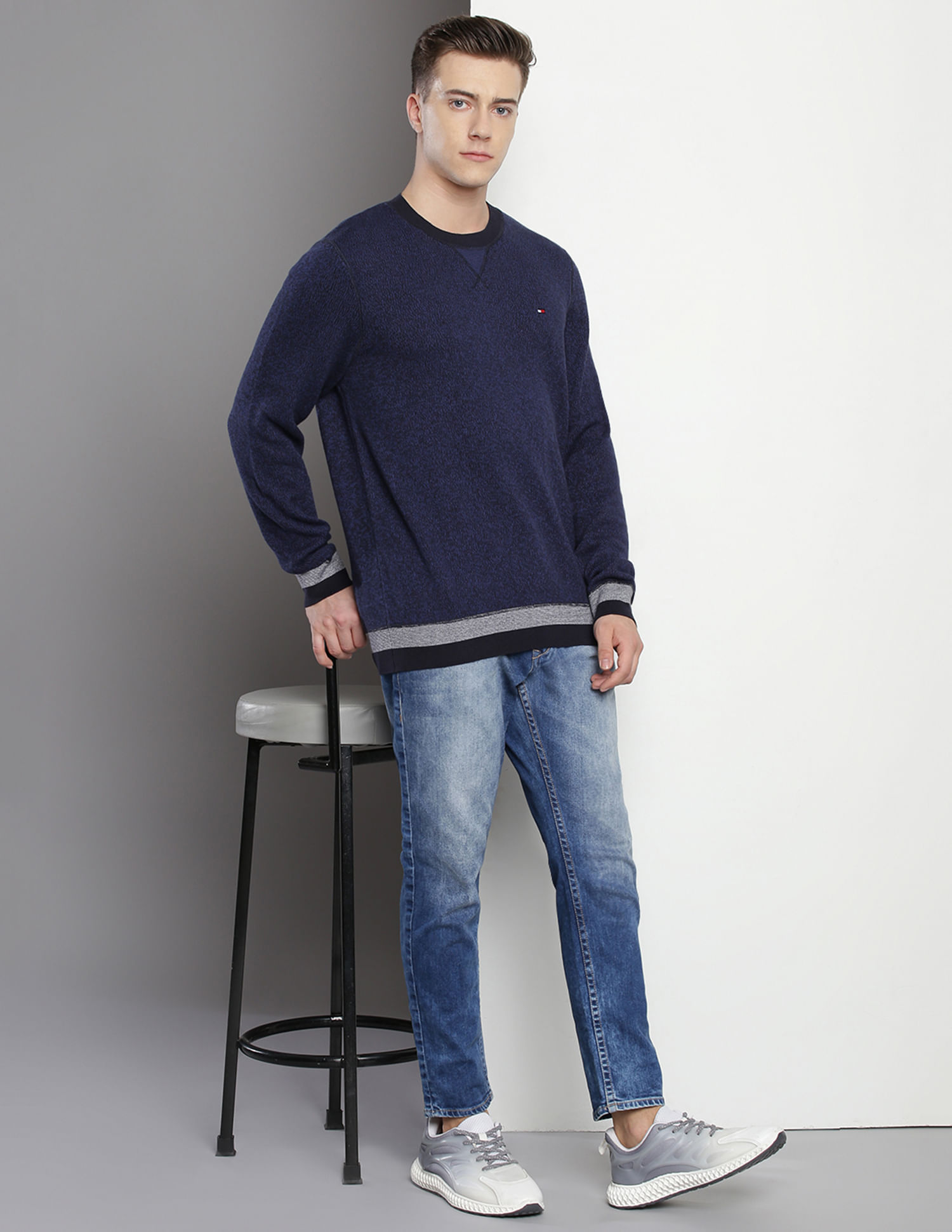 Tommy Hilfiger Striped Hem Cotton Sweater