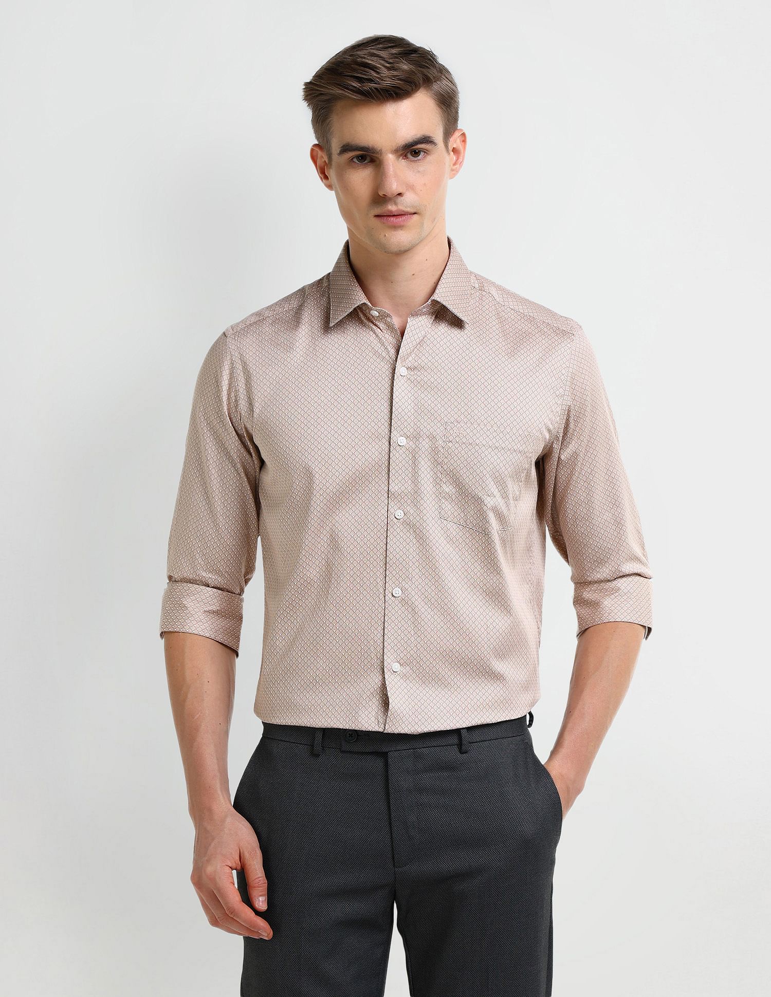 Arrow Manhattan Slim Fit Satin Shirt