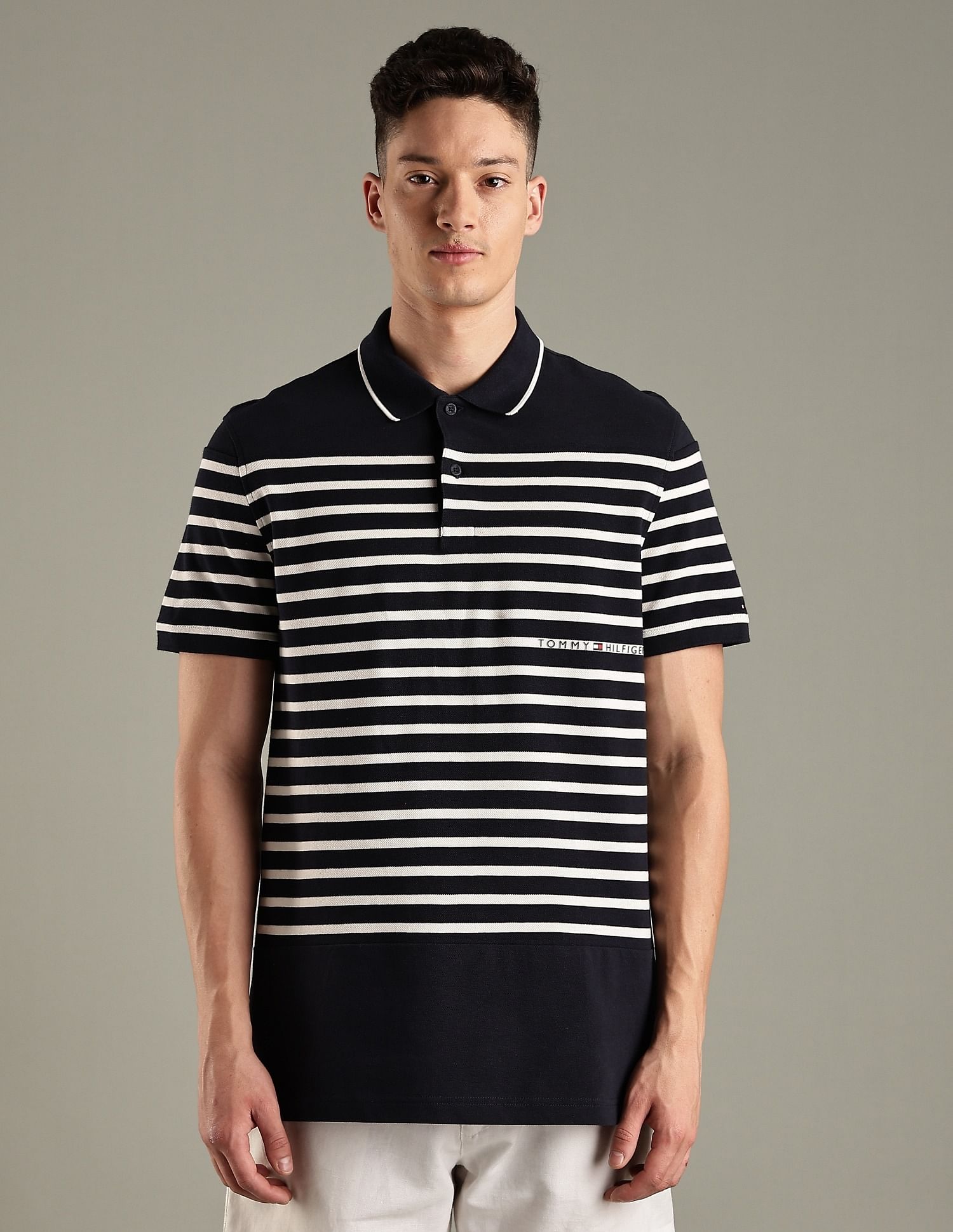 Tommy Hilfiger Striped Regular-Fit Cotton Polo Shirt