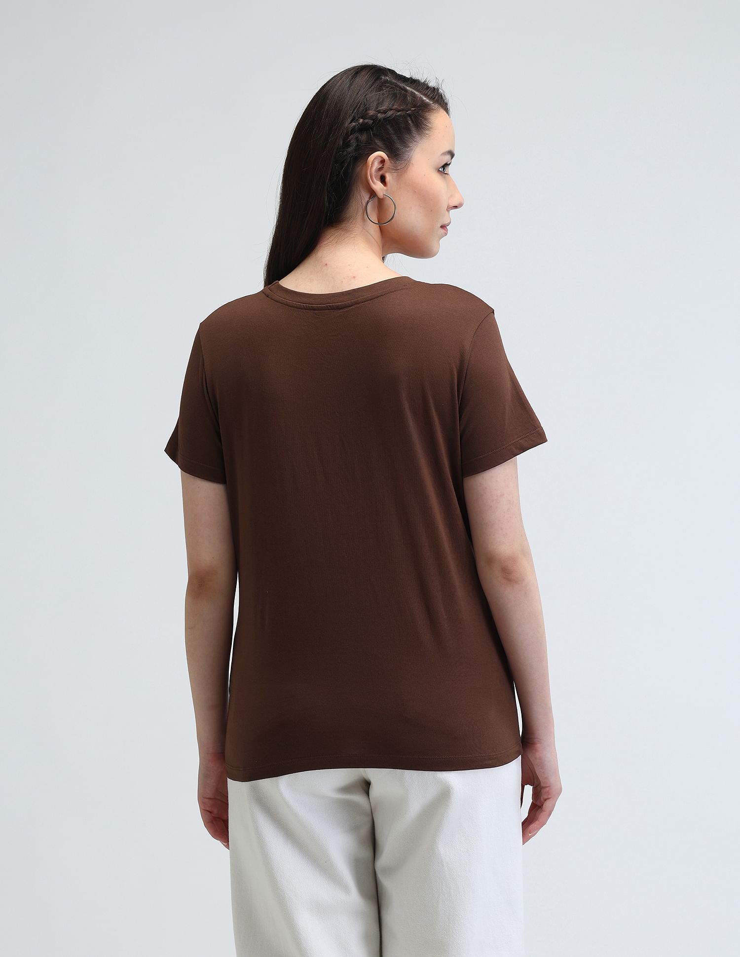 U.S. Polo Assn. Women Puff Print Regular Fit T-Shirt