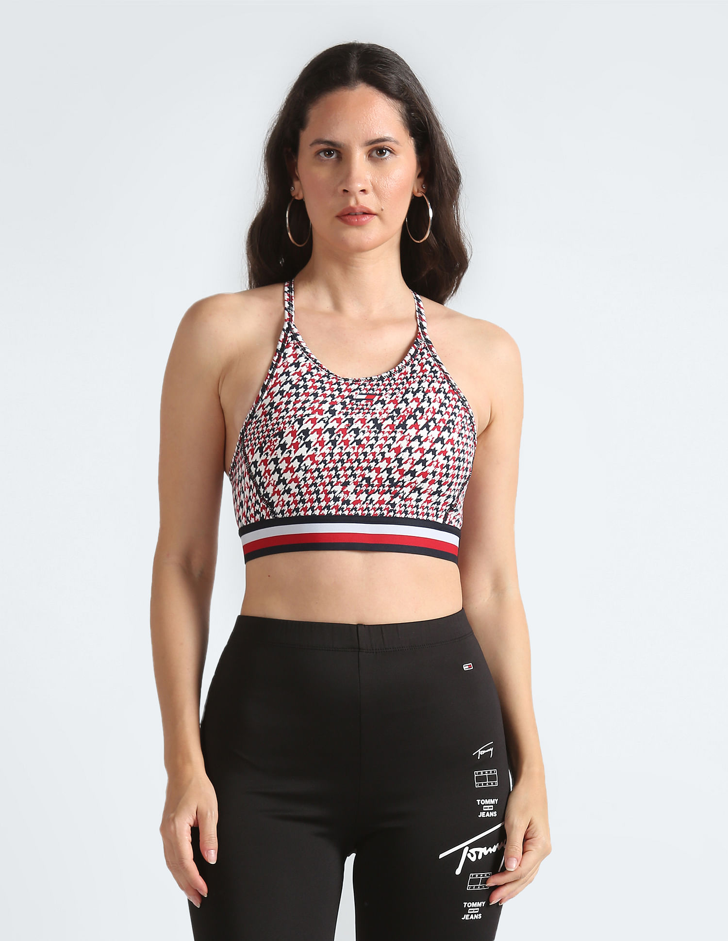 Buy Tommy Jeans Tommy Jeans Mid Intensity Floral Printed Sports Bra In Navy
