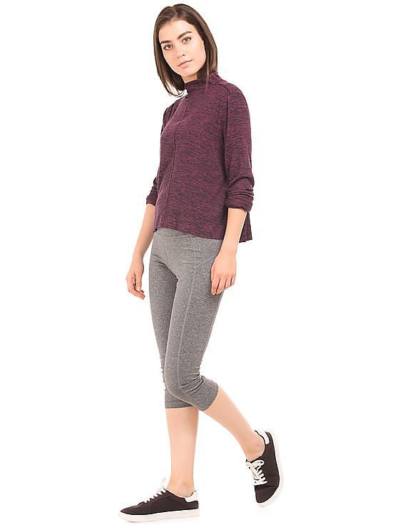 Aeropostale High Neck Heathered Top