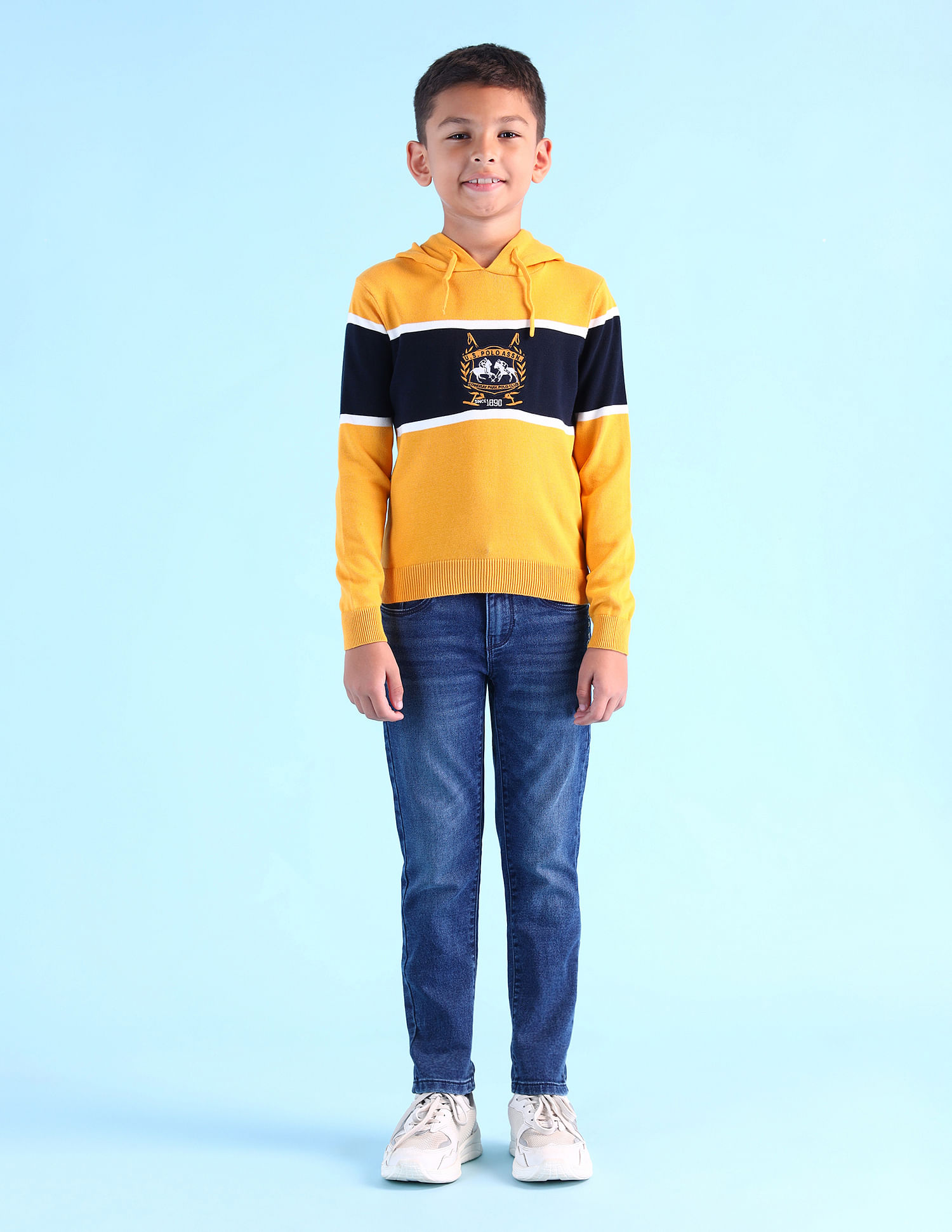 U.S. Polo Assn. Kids Boys Printed Regular Fit Sweaters