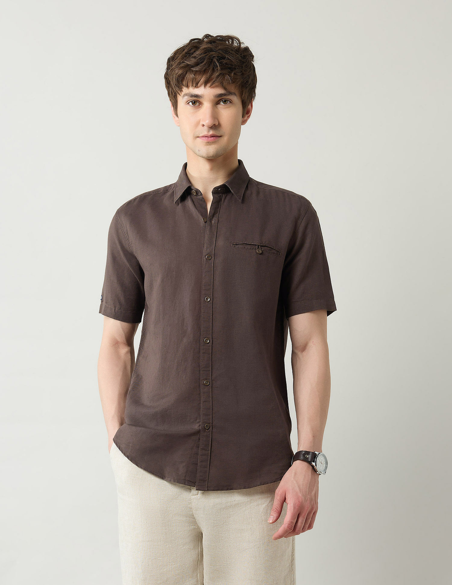 Arrow Sport Pure Linen Slim Fit Shirt