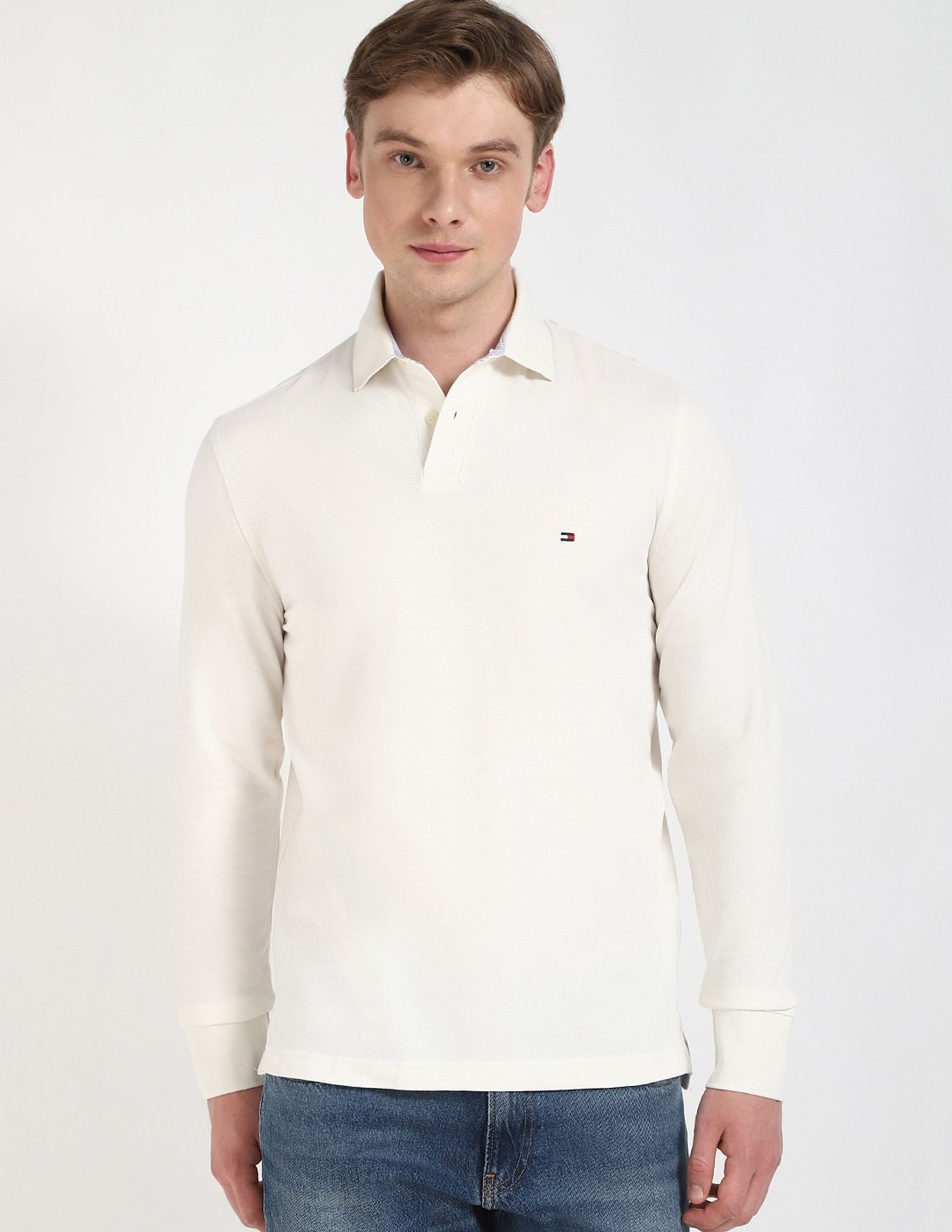 Tommy Hilfiger Solid Regular-Fit Cotton Polo Shirt