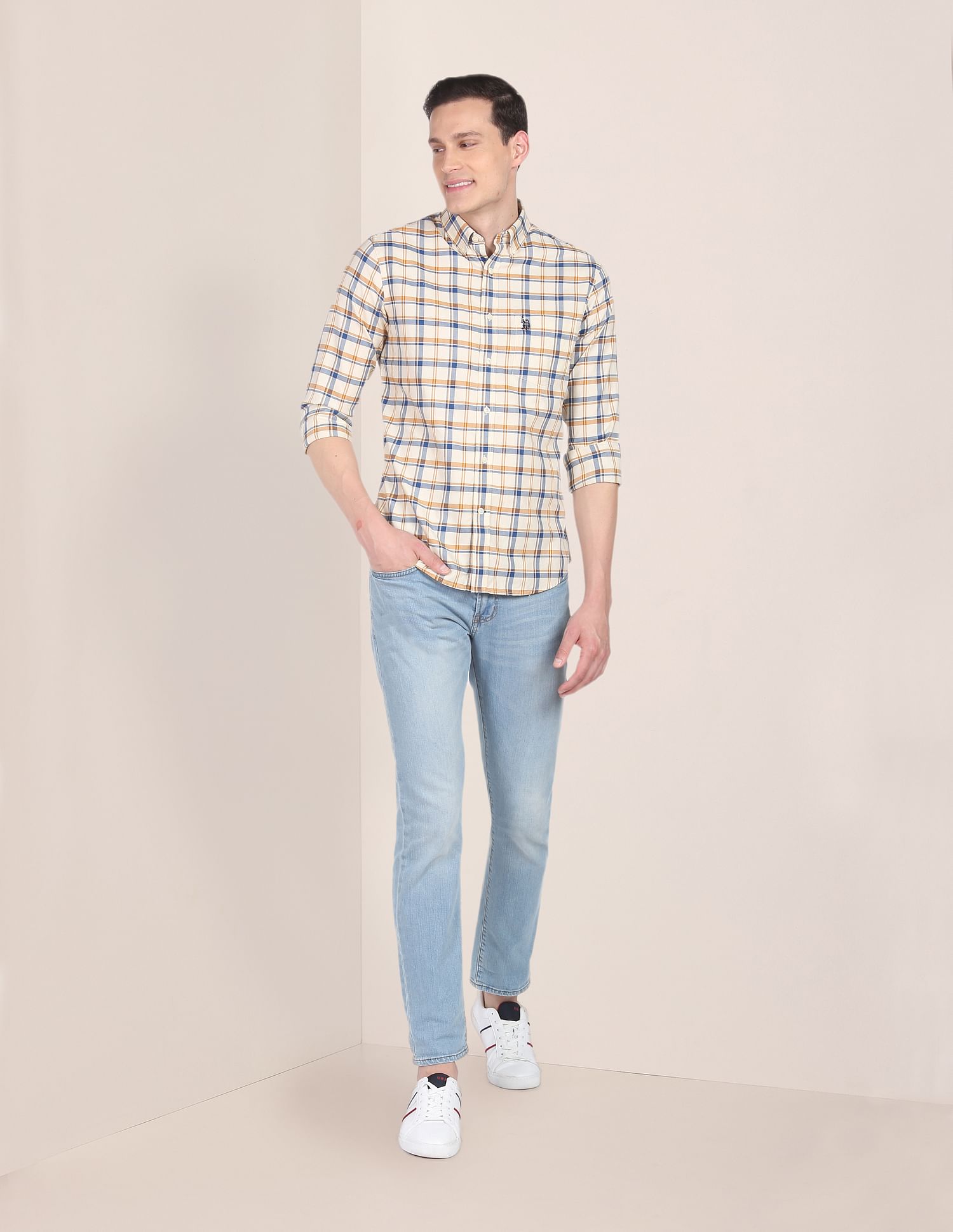 U.S. Polo Assn. Tartan Check Tailored Regular Fit Casual Shirt