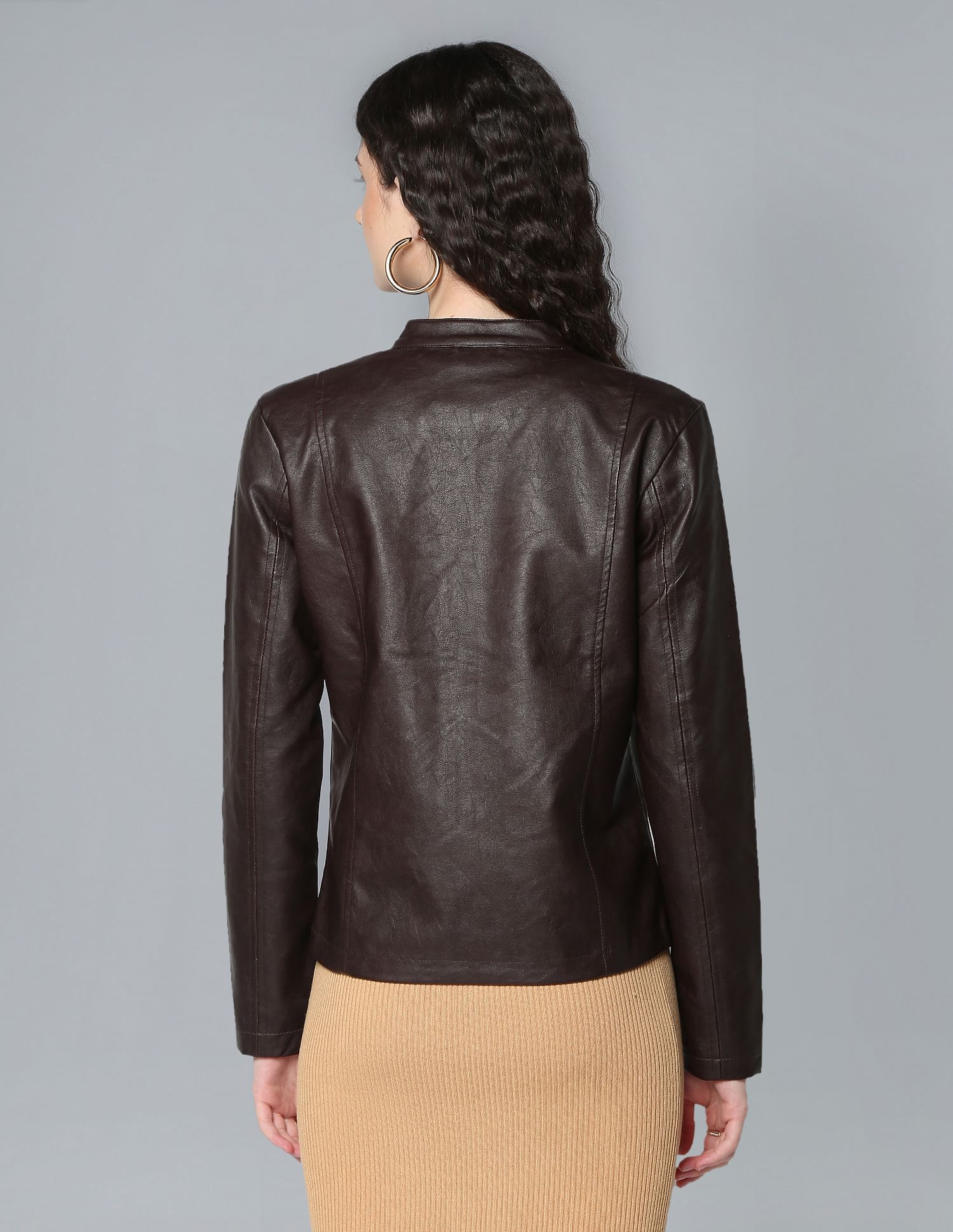 Flying Machine Women Solid Biker Jacket