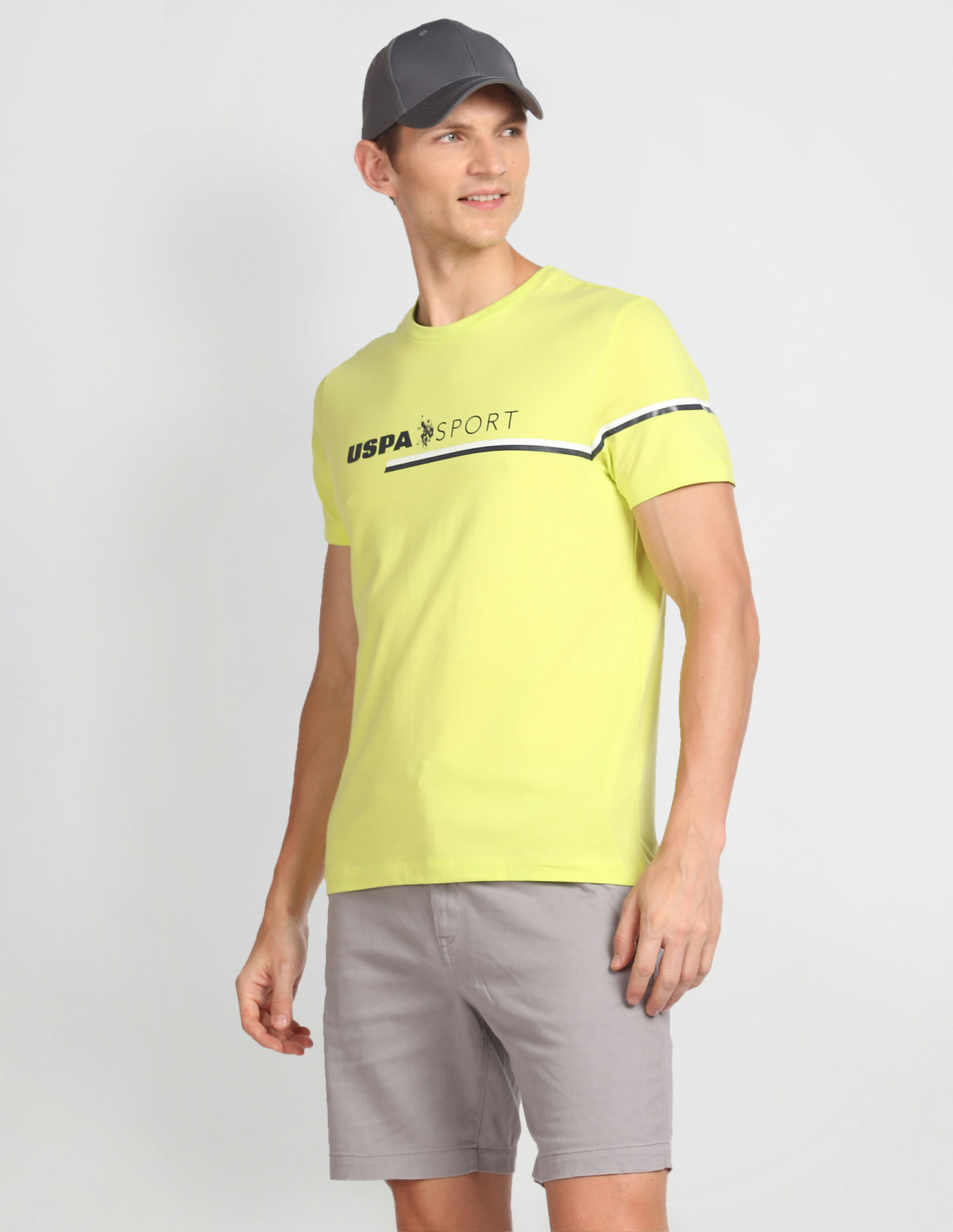 USPA Active Slim Fit Brand Print T-Shirt
