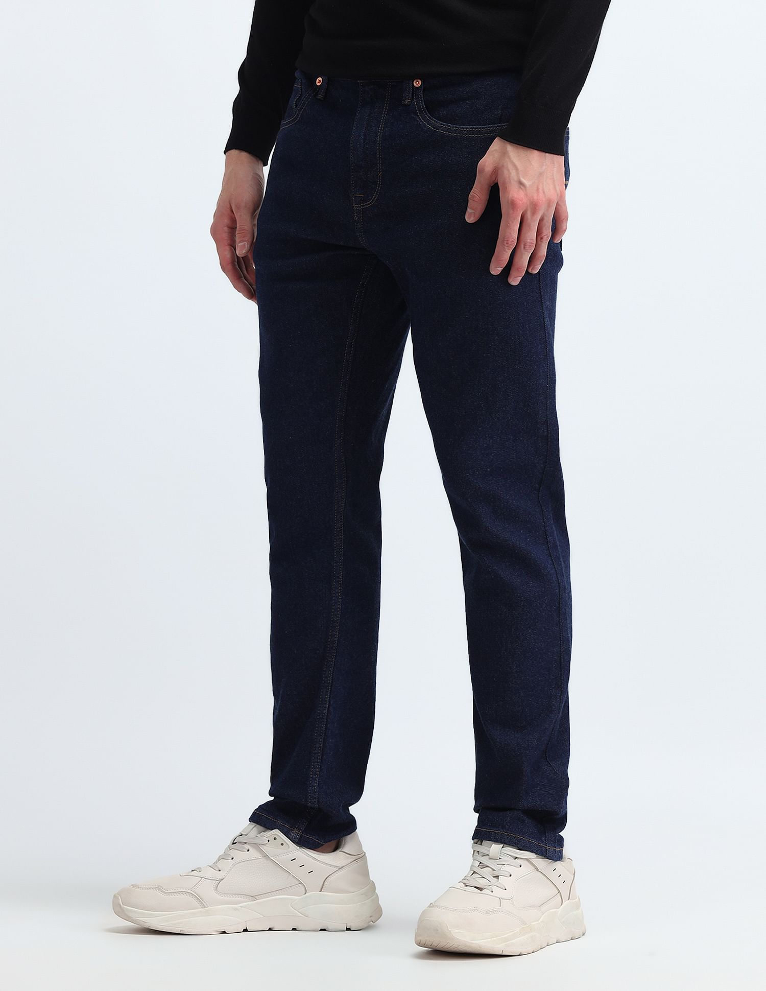 Flying Machine Slash Slim Tapered Fit Jeans