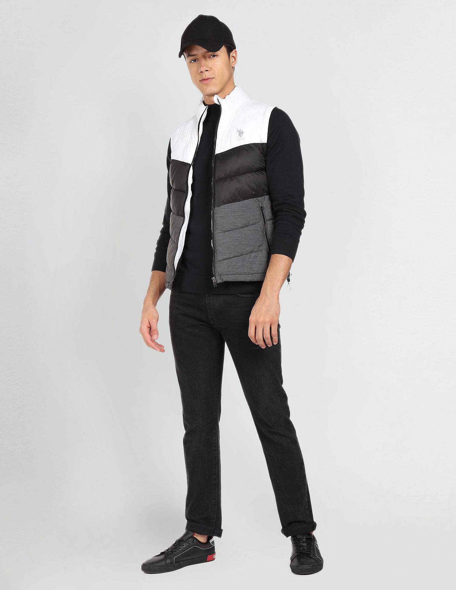 U.S. Polo Assn. Denim Co. Sleeveless Colour Block Jacket