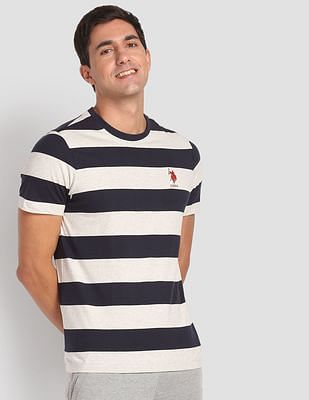 Uspa Innerwear Crew Neck Striped I688 Lounge T-Shirt - Pack Of 1