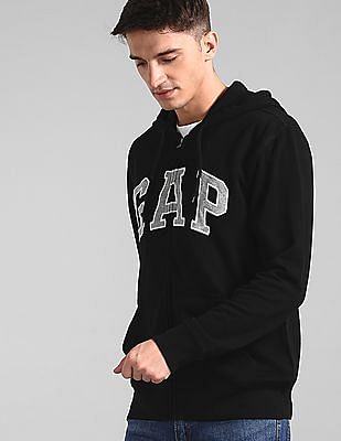 gap black zip up hoodie