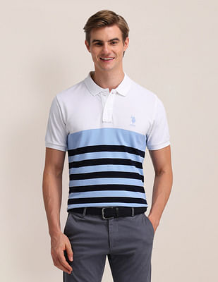 U S Polo Assn Horizontal Striped Slim Fit Polo Shirt