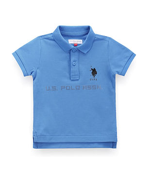 U S Polo Assn Kids Boys Metallic Print Polo Shirt