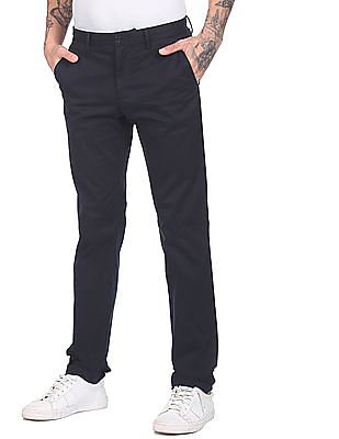 Tommy Hilfiger Men Navy Mid Rise Denton Straight Fit Anti Odor Chinos