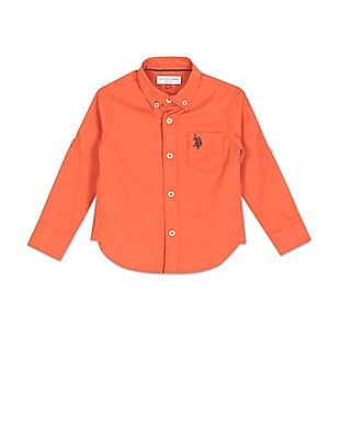 U S Polo Assn Kids Boys Pure Cotton Solid Shirt