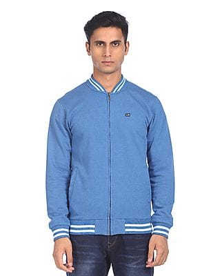 Buy Arrow Men Blue Baseball Collar 