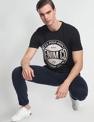 U S Polo Assn Denim Co Circle Brand Print Cotton T-Shirt