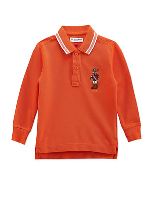 U S Polo Assn Kids Boys Mascot Logo Cotton Polo Shirt