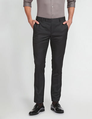 Arrow Tailored Regular Fit Dobby Formal Trousers