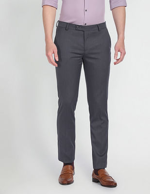 Arrow Slim Fit Mid Rise Formal Trousers