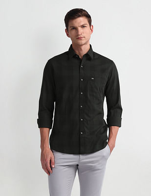 Arrow Sport Buffalo Checked Manhattan Slim Shirt