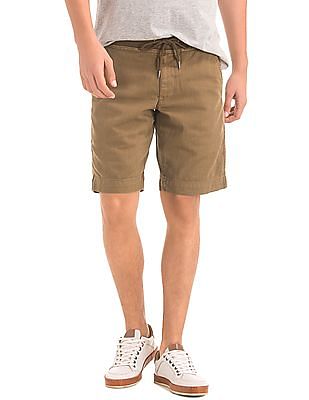mens twill jogger shorts