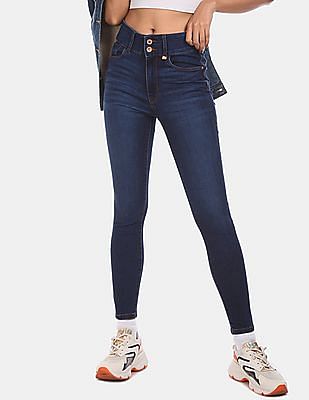 Flying Machine Women Dark Blue High Rise Twiggy Super Skinny Fit Jeans