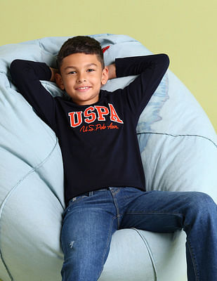 U S Polo Assn Kids Boys Pure Cotton Regular T-shirt