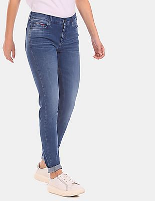 Buy Tommy Hilfiger Women Women Blue Skinny Fit Mid Rise Jeans Nnnow Com