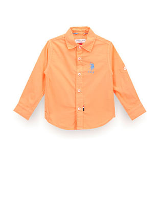 U S Polo Assn Kids Boys Pure Cotton Solid Shirt