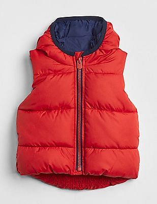 gap red puffer vest