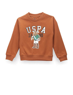 U S Polo Assn Kids Boys Mascot Print Sweatshirt